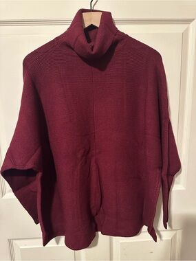 Boutique | Sweater | Blood Red Oversized Turtleneck Sweater
